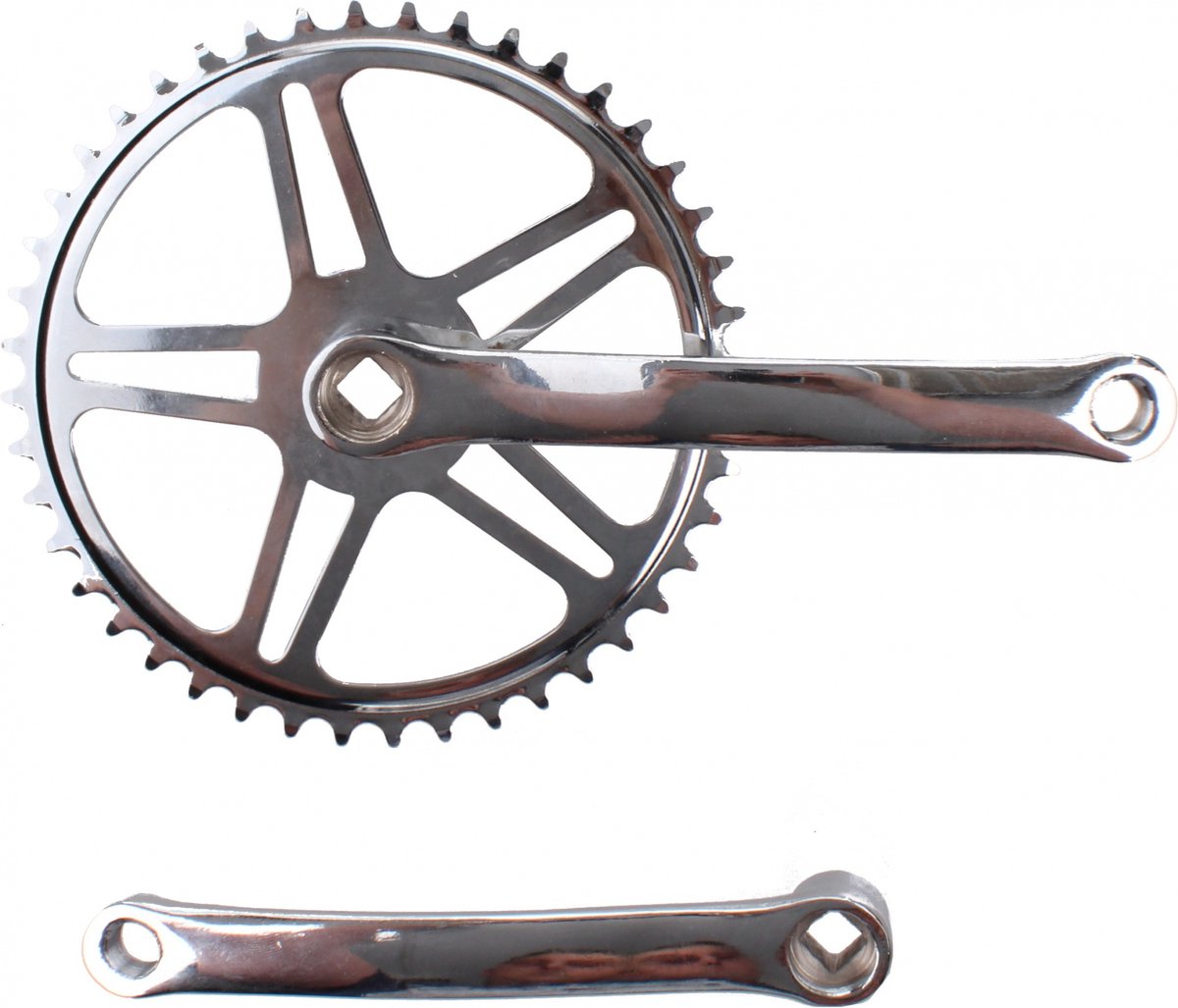Vinty Crankstel 46T - Staal - Chroom - Spieloos - 170mm - Voor JIS Trapas