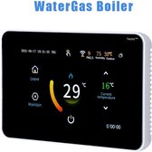 TechU™ Smart Thermostat Trust – Zwart avec bordure Witte – Application gratuite, Wifi, Google Home & Amazon Alexa – IFTTT – Programme personnel réglable – Chaudière Water/gaz