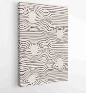 Zwart-wit abstracte muurkunst achtergrond vector 1 - Moderne schilderijen – Verticaal – 1909205644 - 80*60 Vertical