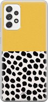 Samsung A52s hoesje siliconen - Yellow dots | Samsung Galaxy A52s case | geel | TPU backcover transparant