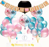 gender reveal feestpakket -babyshower decoratie - blauw roze confetti