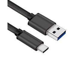 USB C naar USB A kabel | Laadsnelheid 5V / 3A / 60 watt | USB 3.2 gen 1 | 5 Gb/s | Male to male | Zwart | 1.5 meter | Allteq