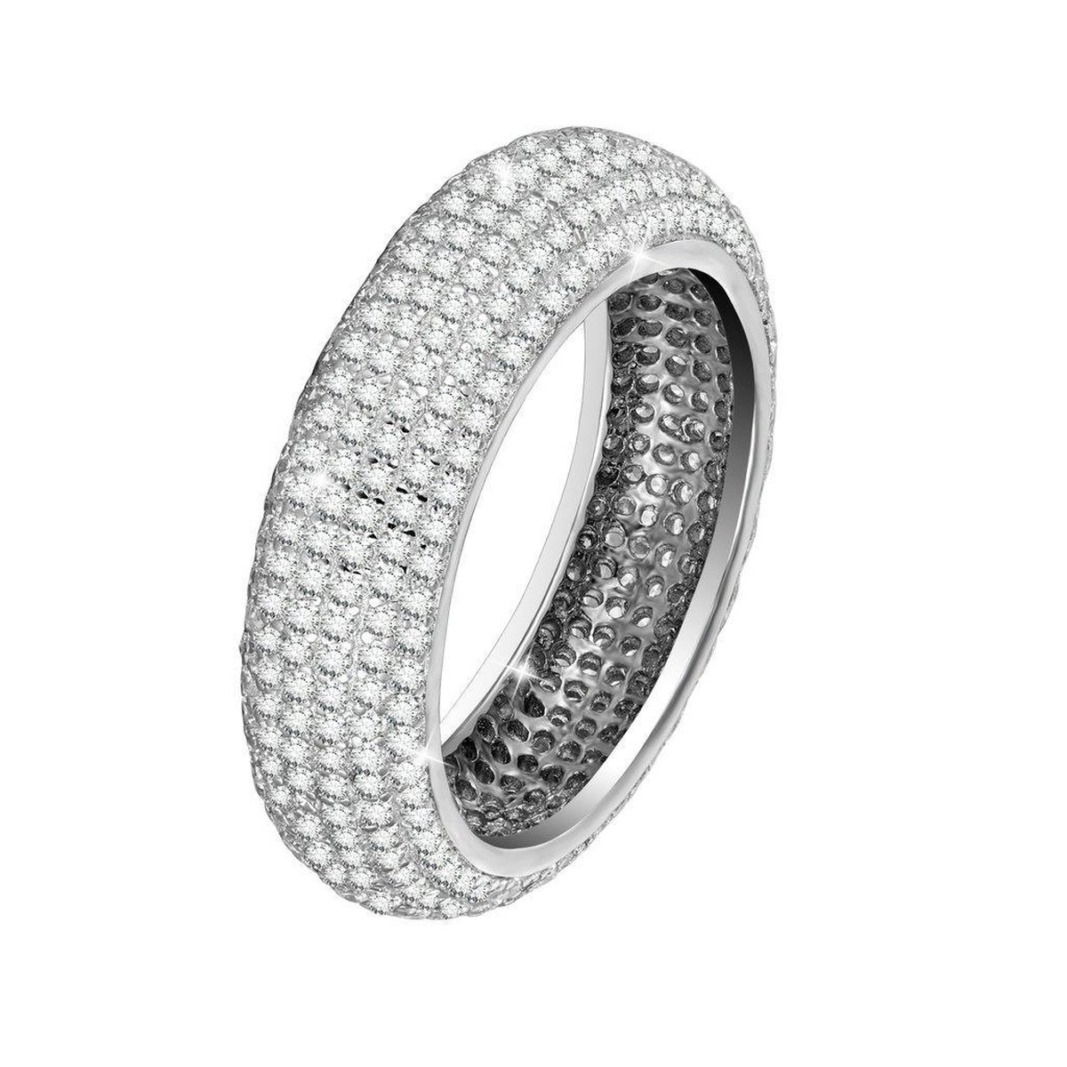 Di Lusso - Ring Nouméa - Zirkonia - Zilver 925 - Dames - 19.00 mm