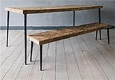 OHNO Furniture Tozawa Eettafel - Tafel, Mangohout, RVS, Zwart, Industrieel
