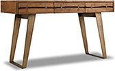 OHNO Furniture Cesaro Bureau - Retro Meubels, Walnoothout, RVS, Zwart, Industrieel