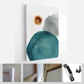 Set van 3 creatieve minimalistische handgeschilderde illustraties voor wanddecoratie, ansichtkaart of brochureontwerp - Modern Art Canvas - Verticaal - 1820687585