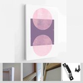 Een trendy set van abstracte roze handgeschilderde illustraties voor wanddecoratie, Social Media Banner, Brochure Cover Design of ansichtkaart achtergrond - Modern Art Canvas - ver