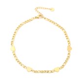 Enkelband chunky chain hearts - Michelle Bijou - Enkelband - Goud - Stainlees Steel - Hartjes