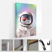 Vectorillustratie van ruimte, kosmonaut en melkweg voor poster, banner of achtergrond - Modern Art Canvas - Verticaal - 1464911366