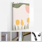 Set achtergronden voor social media platform, verhalen, banner met abstracte vormen, fruit, bladeren en vrouwenvorm - Modern Art Canvas - Verticaal - 1647144955