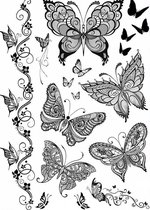 Tijdelijke tattoo - Tattoo nep - vlinders - 12 stuks - nep tatoeage - vrouw
