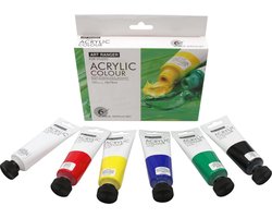 Starterskit Acrylverf | Schilderen | Primaire Kleuren Acrylverf | Acrylic | Fluid Art | Art Ranger | 6 kleuren van 75 ml | Cadeau