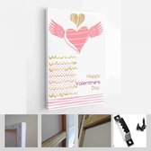 Vakantie brochure ontwerp, wenskaarten, liefde creatief concept, cadeaubon, huwelijksuitnodiging - Modern Art Canvas - Verticaal - 1607516707