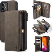 CaseMe - Telefoonhoesje geschikt voor Apple iPhone 13 Mini - Back Cover en Wallet Book Case - Multifunctioneel - Bruin