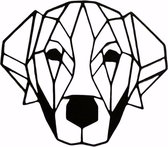 Hond 2D Muur Decoratie - Wand - 25 x 21 - 3D Geprint - Wand Decoratie - Geometrisch - PLA - Hoogwaardige Kwaliteit - Zwart - Gerecycled - Wonen - Cadeau - Honden - Dieren - Kerst -