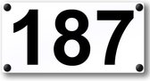 Huisnummerbord Wit 12x24cm – 3 Cijfers – Zelf ontwerpen – Wettelijk geldig huisnummer