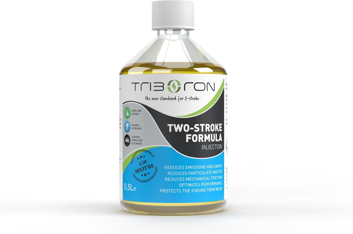 Triboron 2-takt Injection 500ml - (Olie vervanger) 1:50 - Geen vette rook of stank meer - Reduceert schadelijke emissies en optimaliseert motor prestaties - Voor alle 2-takt motoren
