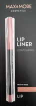 Lipliner - Max&More cosmetics - col. 327 Rusty Rose - lippenpotlood - naturel roest