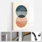 Halverwege de eeuw modern design. Een trendy set van abstracte handgeschilderde illustraties voor wanddecoratie, Social Media Banner, Brochure Cover Design - Modern Art Canvas - ve