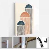 Abstracte organische kunst aan de muur. Halverwege de eeuw modern design. Een trendy set van abstracte handgeschilderde illustraties voor wanddecoratie, Social Media Banner, Brochu