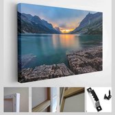 Onlinecanvas - Schilderij - Ns. Mary Lake. Glacier National Park. Mt Art Horizontaal - Multicolor - 80 X 60 Cm