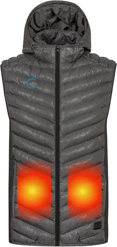 Verwarmde jas voor heren, elektrisch verwarmde capuchon Verwarmde jas Winterwarme jassen Lichtgewicht voor skiën Wandelen met 8 verwarmingszones (blauw M