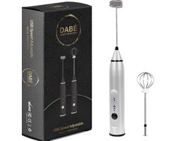 Dabé melkopschuimer - Zilver - Melkopschuimer handmatig – Melkopklopper - Handmixer – Melkschuimer-…