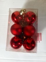 Kerstballen - onbreekbaar - 12 stuks - 3 cm - rood