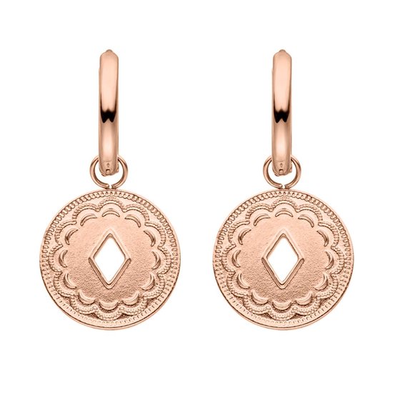 Victorious Dames Oorbellen Rosegoud – Rond met Ruit – 2.5CM