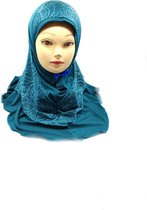 Mooie turkooise hoofddoek, hijab.