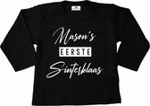 Shirt sinterklaas naam kind-mijn eerste sinterklaas-zwart-wit-Maat 56