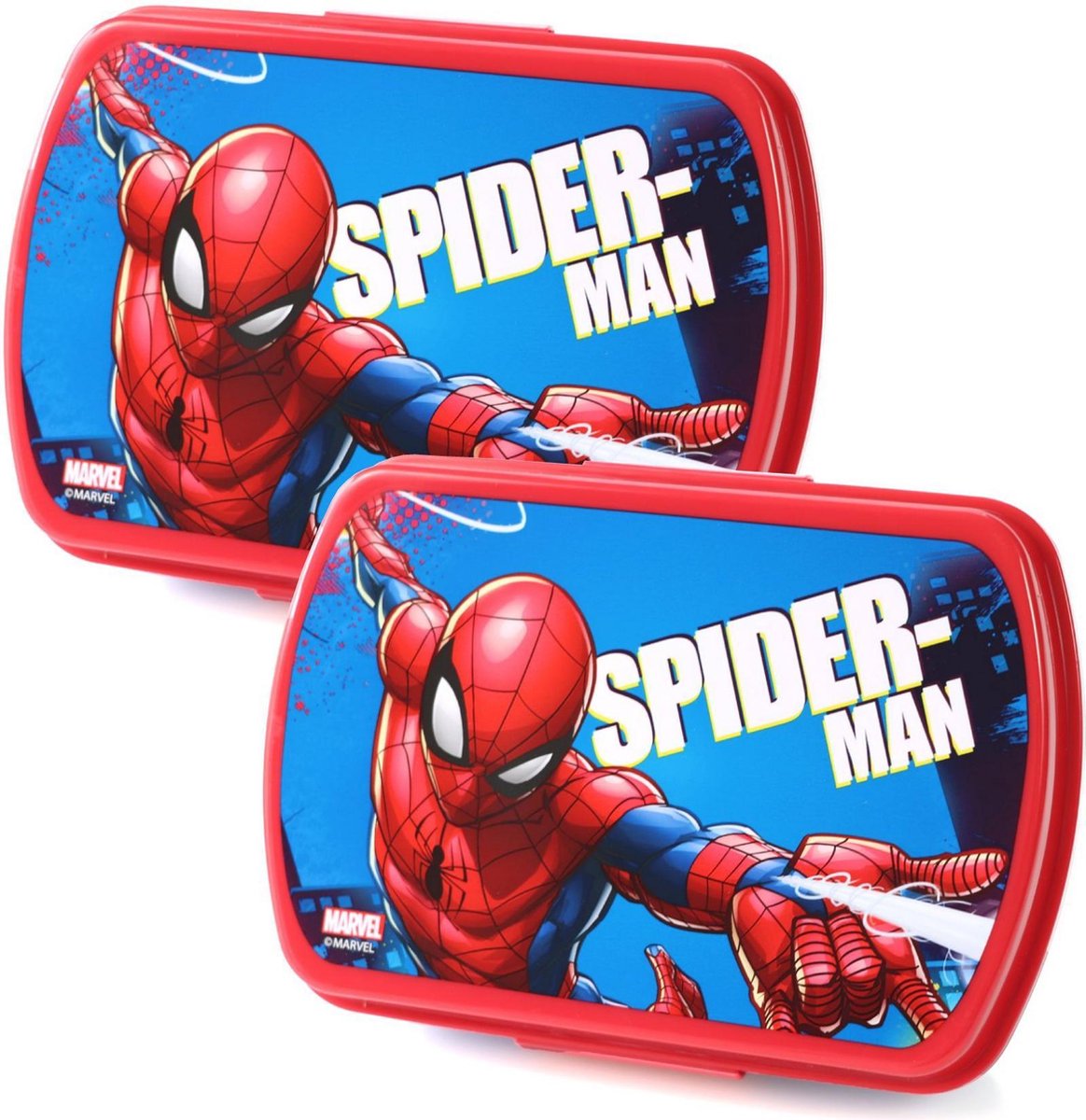 Broodtrommel Spiderman 2 stuks | Lunchtrommel set lunchbox LX01