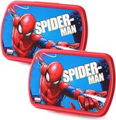 Broodtrommel Spiderman 2 stuks | Lunchtrommel set lunchbox LX01