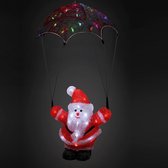 LED Kerstman met parachute, 20cm acryl figuur