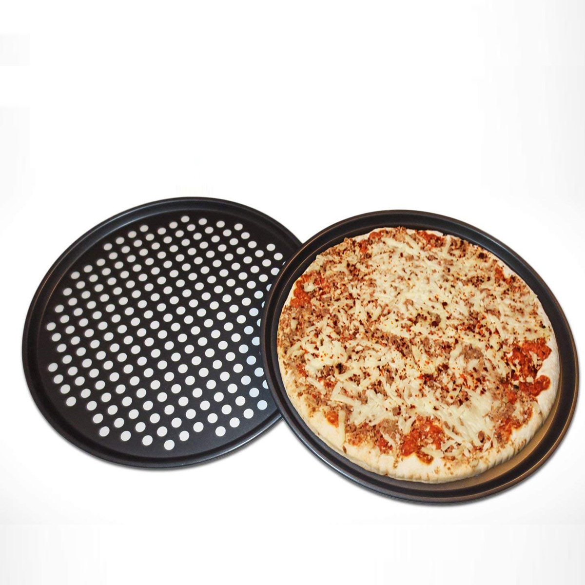 3-delige set - pizzaplaat rond - pizza bakplaat voor de oven - anti