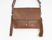 Stoer schoudertasje, cognac - Bag2Bag Ferro