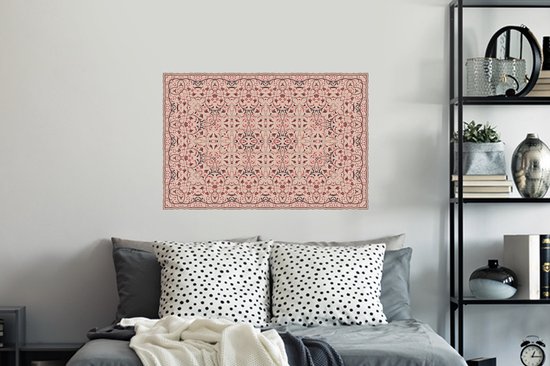 Stickers muraux - Tapis Persan - Tapis - Motifs - Rose - 90x60 cm - Film Adhésif