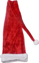 Extra lange luxe Kerstmuts met bond XXL - Rood - 145 cm