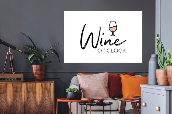 Stickers Stickers muraux - Vin - Proverbes - Citations - Wine o'clock - 120x80 cm - Feuille adhésive