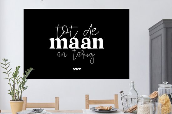 Stickers Stickers muraux - Citations - Vers la lune et retour - Amour - 120x80 cm - Film adhésif - Cadeau Saint Valentin