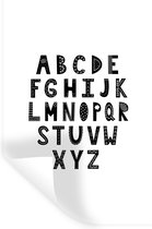 Muurstickers - Sticker Folie - Illustratie alfabet zwarte letters op een witte achtergrond - 20x30 cm - Plakfolie - Muurstickers Kinderkamer - Zelfklevend Behang - Zelfklevend behangpapier - Stickerfolie