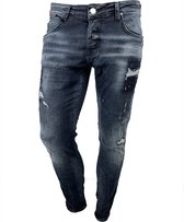 Heren jeans blauw denim | skinny fit & stretch met scheuren | 2510 | maat 34 | Cadeau voor Man Cadeautjes | Sinterklaas | Black Friday | Kerst | Kerstcadeau