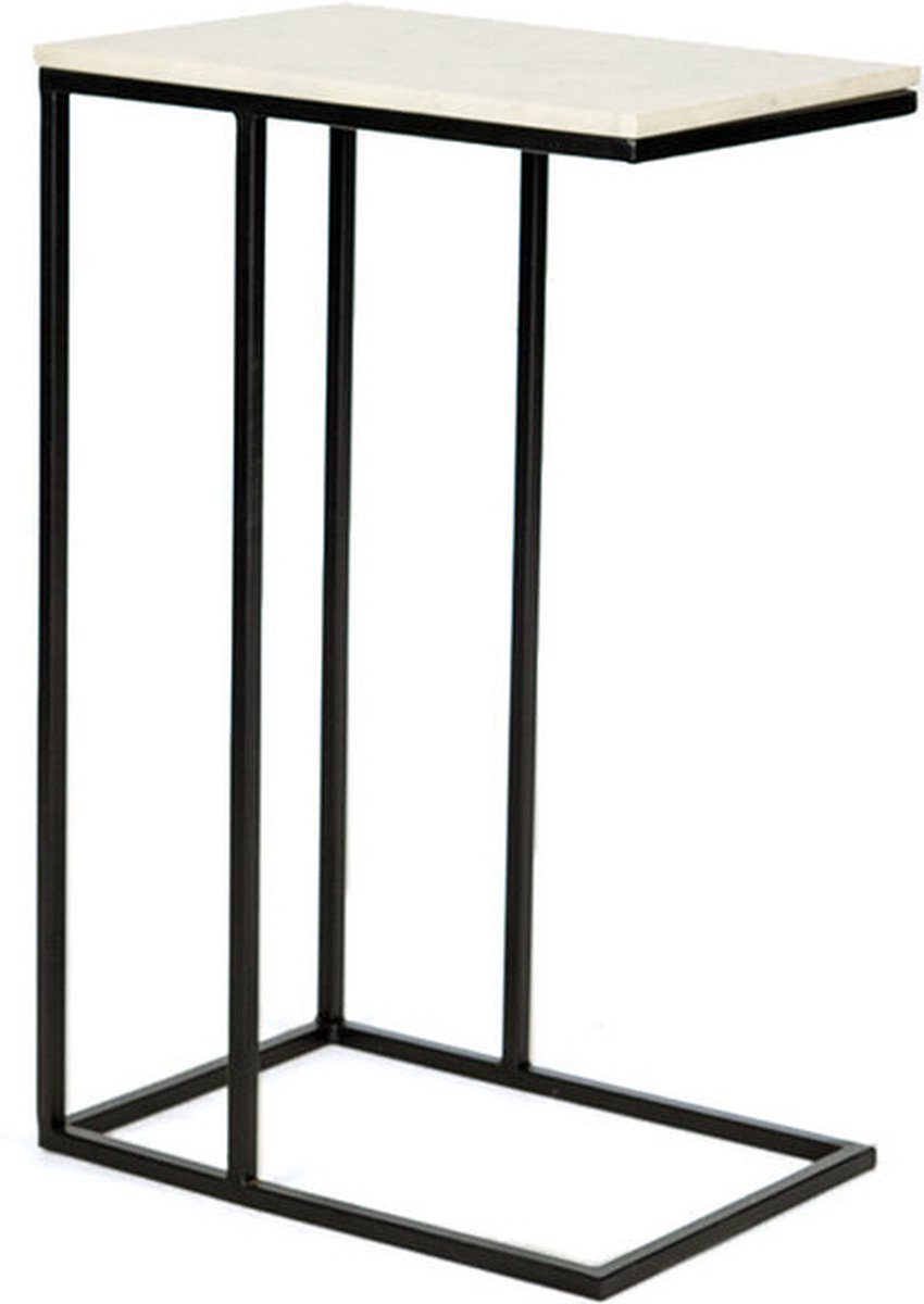 Bijzettafel marmer wit zwart Frame Laptop tafel zetel tafel 70