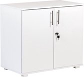 Furniture Designs Ltd/Witte kantoorkast/kast boekenkast met slot, hoogte 73 cm, 2 deuren, wit