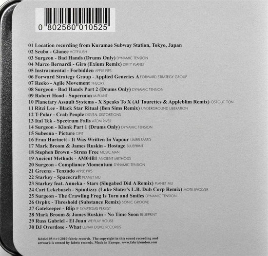 Surgeon Fabric 53 (CD), Surgeon CD (album) Muziek bol