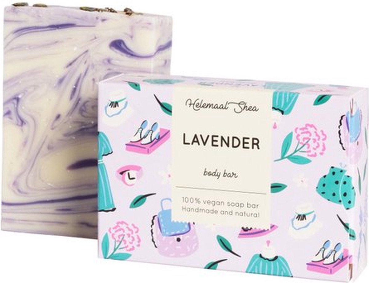 HelemaalShea - Natural Lavender body bar - Zeep Bar Lavendel - Vegan