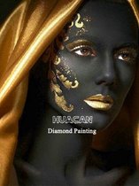 Diamond Painting - Portret - Vrouw - Zwart Goud - 40x50cm - Vierkante Steentjes - Dieren - Volwassenen - Hobby - Cadeau - Moederdag - Kerst - Kado