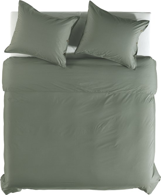 vtwonen dekbedovertrek Duo - 240x200/220 cm - olijfgroen