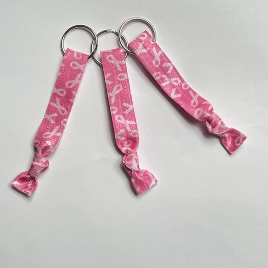 Foto: Goededoelen shop pink ribbon tashanger sleutelhanger pink ribbon cancer awerness ribbon statement bewustwording cadeau