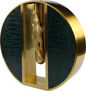Luxe Gouden Vaas - Groen Detail - H21cm - MANZA LIVING